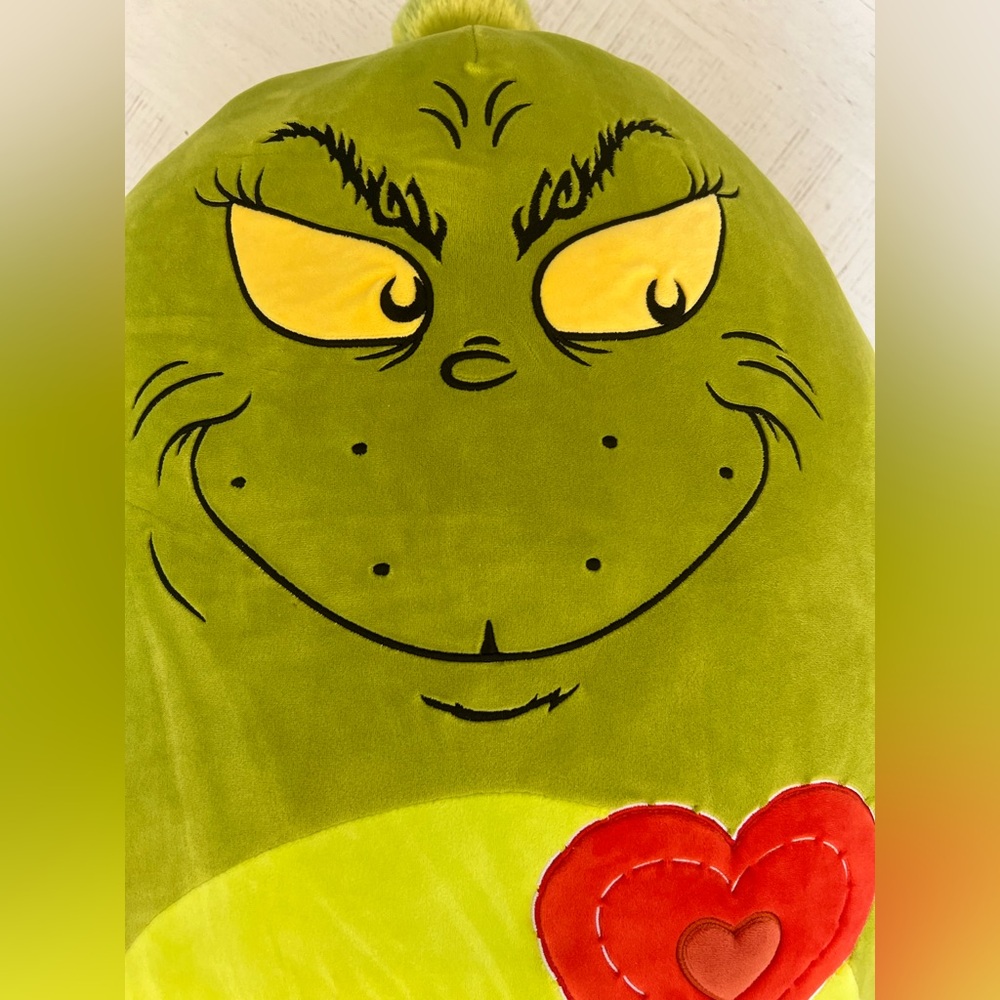 The Grinch Jumbo Squishmallow with Red Heart - Picture 2 of 5